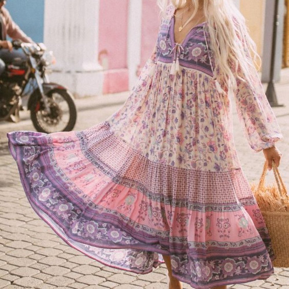 New Boho Gypsy Floral Maxi Portobello Road Dress - Picture 3 of 8